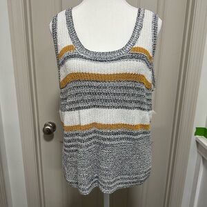 Lucky Brand Striped Tank Top - Gray, White, Yellow